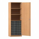 Flexeo Schrank, 16 kleine Boxen, 3 Fächer, 1 Tür  (Zoom)