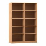 Flexeo Bibliotheksregal Herkules, hoch, Breite 126 cm Buche dunkel (Zoom)