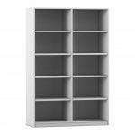 Flexeo Bibliotheksregal Herkules, hoch, Breite 126 cm grau (Zoom)