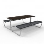 Sitz-Tisch-Kombination Harmony mit Massiv-Tischplatte ohne Rückenlehne