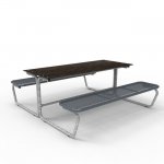Sitz-Tisch-Kombination Harmony mit Massiv-Tischplatte ohne Rückenlehne Sitz-Tisch-Kombination Harmony mit Massiv-Tischplatte ohne Rückenlehne, Sitzflächen Eisenglimmer (Zoom)