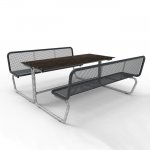 Sitz-Tisch-Kombination Harmony mit Massiv Tischplatte und Rückenlehne