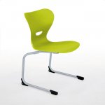 Conen Freischwinger Schulstuhl mit Kunststoff Sitzschale Stuhl limone (Zoom)