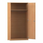 Flexeo Garderobenschrank, 1 Hutboden Buche dunkel offen (Zoom)