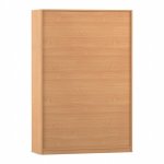 Flexeo Garderobenschrank mit 16 kleinen Boxen Buche dunkel Rückseite (Zoom)