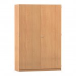 Flexeo Garderobenschrank mit beidseitiger Garderobe Buche dunkel geschlossen  (Zoom)