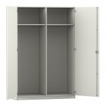 Flexeo Garderobenschrank mit beidseitiger Garderobe weiß offen  (Zoom)