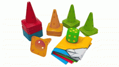 Betzold XXL-Outdoor-Hütchenspiel 24 Kegel, jeweils 6 Kegel in Curry, Grün, Blau, Rot (Zoom)