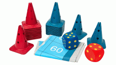 Betzold XXL-Outdoor-Hunderterfeld-Set 20 Kegel, je 10 Kegel in Rot und Blau (Zoom)