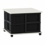 Flexeo Fahrbares Containersystem mit Ablage, 8 große Boxen weiß, schwarz  (Zoom)