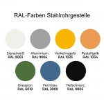 Halbrundtisch Mawell RAL-Farben Stahlrohrgestell (Zoom)