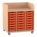 Flexeo Wickelkommode mit 24 kleinen Boxen Buche hell, orange  (Zoom)