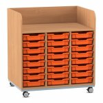 Flexeo Wickelkommode mit 24 kleinen Boxen Buche dunkel, orange  (Zoom)