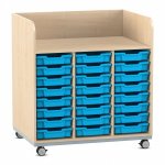 Flexeo Wickelkommode mit 24 kleinen Boxen Ahorn honig, hellblau  (Zoom)