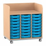 Flexeo Wickelkommode mit 24 kleinen Boxen Buche hell, hellblau  (Zoom)