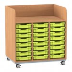 Flexeo Wickelkommode mit 24 kleinen Boxen Buche dunkel, hellgrün  (Zoom)