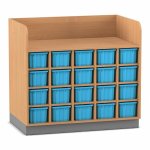 Flexeo Wickelkommode mit 20 großen Boxen Buche dunkel blau  (Zoom)