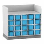 Flexeo Wickelkommode mit 20 großen Boxen grau, blau  (Zoom)