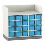 Flexeo Wickelkommode mit 20 großen Boxen weiß, blau  (Zoom)