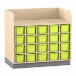Flexeo Wickelkommode mit 20 großen Boxen Ahorn, grün  (Zoom)