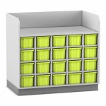 Flexeo Wickelkommode mit 20 großen Boxen grau, grün  (Zoom)