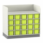 Flexeo Wickelkommode mit 20 großen Boxen weiß, grün  (Zoom)