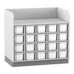 Flexeo Wickelkommode mit 20 großen Boxen grau, weiß  (Zoom)
