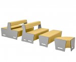 Betzold Chilta Bank mit Lehne Chilta Möbel in 4 verschiedenen Formen, hier in Kunstleder-Farbe "Firelight" (Zoom)