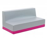 Betzold Sofa mit Rückenlehne, Kunstleder pink (Zoom)