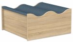 EduCasa Podest - Doppelwelle 75 x 75 cm graublau, Eiche natur (Zoom)