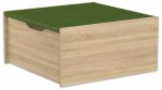 EduCasa Podest - Quadrat mit Rollkasten 75 x 75 cm Eiche natur, dunkelgrün  (Zoom)