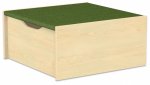 Betzold EduCasa Podest - Quadrat mit Rollkasten 75 x 75 cm Birke hell, dunkelgrün  (Zoom)