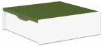 Betzold EduCasa Podest - Quadrat mit Rollkasten 75 x 75 cm weiß, dunkelgrün (Zoom)