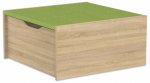 EduCasa Podest - Quadrat mit Rollkasten 75 x 75 cm Eiche natur, limette (Zoom)