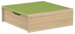Betzold EduCasa Podest - Quadrat mit Rollkasten 75 x 75 cm Eiche natur, limette (Zoom)