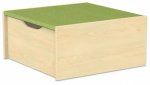 EduCasa Podest - Quadrat mit Rollkasten 75 x 75 cm Birke hell, limette (Zoom)