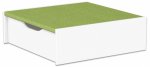 EduCasa Podest - Quadrat mit Rollkasten 75 x 75 cm weiß, limette (Zoom)