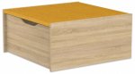 EduCasa Podest - Quadrat mit Rollkasten 75 x 75 cm Eiche natur, gelb (Zoom)