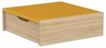 Betzold EduCasa Podest - Quadrat mit Rollkasten 75 x 75 cm Eiche natur, gelb (Zoom)
