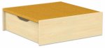 EduCasa Podest - Quadrat mit Rollkasten 75 x 75 cm Birke hell, gelb (Zoom)