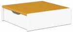 Betzold EduCasa Podest - Quadrat mit Rollkasten 75 x 75 cm weiß, gelb (Zoom)