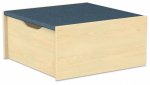 EduCasa Podest - Quadrat mit Rollkasten 75 x 75 cm Birke hell, graublau (Zoom)