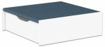 Betzold EduCasa Podest - Quadrat mit Rollkasten 75 x 75 cm weiß, graublau (Zoom)