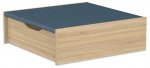 EduCasa Podest - Quadrat mit Rollkasten 75 x 75 cm Eiche natur, graublau (Zoom)
