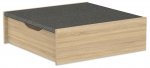 EduCasa Podest - Quadrat mit Rollkasten 75 x 75 cm Eiche natur, grau (Zoom)