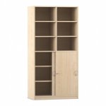 Flexeo Schiebetrenschrank, 12 Fcher, Mittelwand, 2 Tren, Breite 94,4 cm