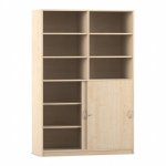 Flexeo Schiebetrenschrank, 12 Fcher, Mittelwand, 2 Tren, Breite 126,4 cm