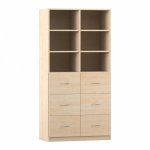 Flexeo Schrank, 6 große Schubladen, 6 Fächer, Mittelwand, Breite 94,4 cm Ahorn honig  (Zoom)