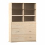 Flexeo Schrank, 6 große Schubladen, 6 Fächer, Mittelwand, Breite 126,4 cm Ahorn honig  (Zoom)