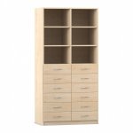 Flexeo Schrank, 12 kleine Schubladen, 6 Fcher, Mittelwand, Breite 94,4 cm